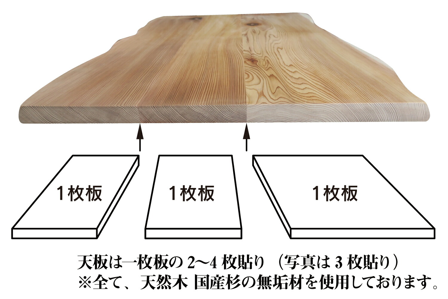 座卓 ローテーブル センターテーブル 木製 天然木 無垢 天板 杉 幅120 奥行き60cm 国産材 定番商品 高さ35cm の耳付きデザイン 国内加工  足 ナチュラル ブラウン 2〜4枚貼り 【楽天カード分割】 天板は一枚板風