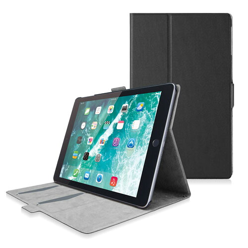 エレコム 9.7インチ iPad 2018年モデル&2017年モデル フラップカバー ソフトレザー フリーアングル スリープ対応 ブラック ASNTB-A18RWVFUBK|スマートフォン・タブレット・携帯電話 iPad iPadケース【代引き決済不可】【日時指定不可】