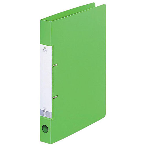 【10個セット】 LIHIT LAB. リクエスト D型リングファイル A4S 黄緑 ASNG2220-6-YGX10|雑貨・ホビー・インテリア 雑貨 雑貨品