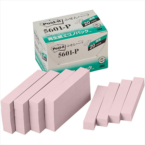 【5個セット】 3M Post-it ポストイット 再生紙エコノパック ふせんハーフ ASN3M-5601-PX5|パソコン オフィス用品 消耗品 文房具
