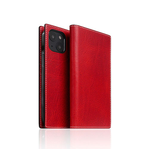 SLG Design Badalassi Wax case for iPhone 13 mini 手帳型ケース レッド ASNSD22093i13MNRD|スマートフォン・タブレット・携帯電話 iPhone iPhone12・12 Proケース