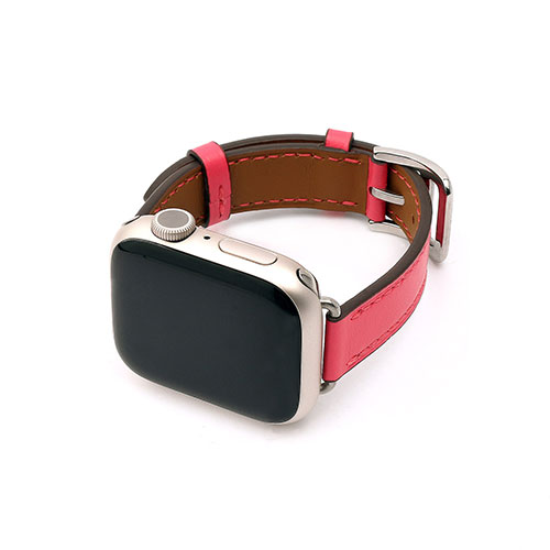 WEARPLANET Slim Line クラシック本革バンド for Apple Watch 45/44/42mm カリプソピンク ASNWP23143AW|スマートフォン・タブレット・携帯電話 iPhone Apple Watch用アクセサリ