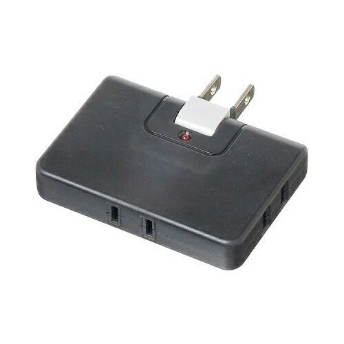 【10個セット】 YAZAWA 雷ガード付コーナータップ ASNY02CK300BKX10|家電 生活家電 OAタップ