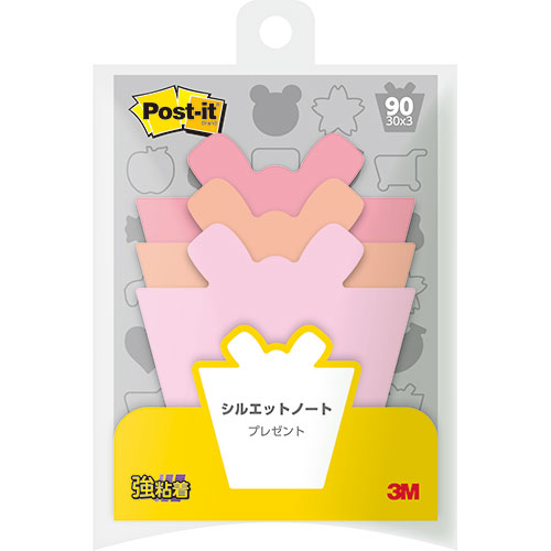 【10個セット】 3M Post-it ポストイット シルエットノート 強粘着 プレゼント ASN3M-SSS-PRX10|パソコン オフィス用品 消耗品