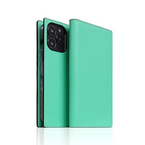 SLG Design Neon Full Grain Leather Diary Case for iPhone 14 Pro Teal 手帳型 ASNSD24325i14PTL|スマートフォン・タブレット・携帯電話 iPhone iPhone14 Pro ケース｜緑花堂ストア