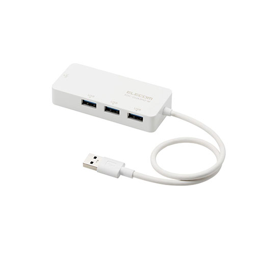 エレコム USB-A 1Gbps有線LANアダプター(USBハブ付き)(白) ASNEDC-GUA3H2-W|パソコン パソコン周辺機器 アダプタ