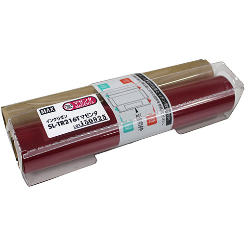 MAX ビーポップ 詰替えインクリボン 50m巻 SL-TR216Tマゼンタ ASNIL90171|パソコン オフィス用品 その他ラベル