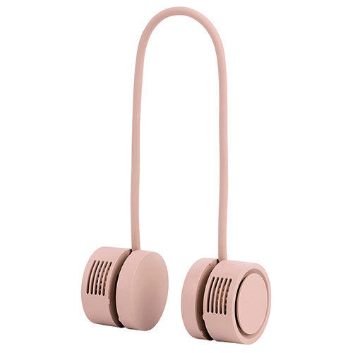 DANSOON ダンスーン Neck Band Fan Rolling ポータブル扇風機 スモーキーピンク ASNDSN26607PK|雑貨・ホビー・インテリア 雑貨 防災用品
