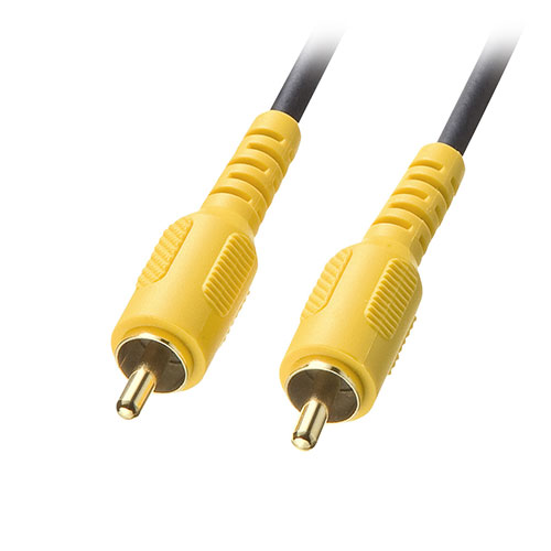 【5個セット】 サンワサプライ RCAピンプラグ(黄) ビデオケーブル 3.6m ASNKM-V6-36K3X5|パソコン パソコン周辺機器 ケーブル