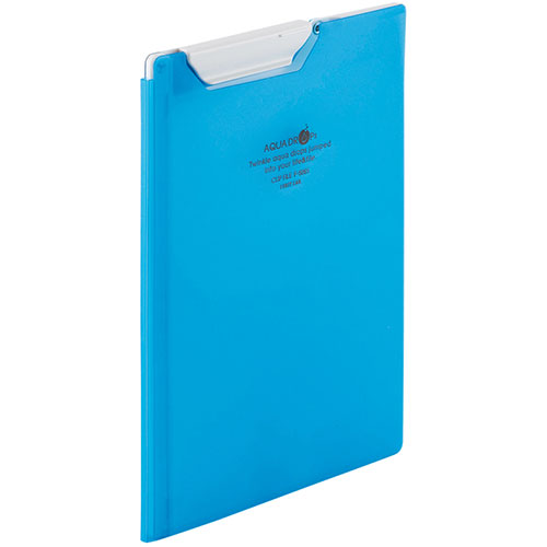 【5個セット】 LIHIT LAB. AQUA DROPs クリップファイル A5 青 ASNF-5065-8-BLX5|雑貨・ホビー・インテリア 雑貨 雑貨品