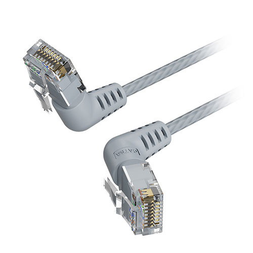 【5本セット】 VENTION Cat.6a LANケーブル UTP 直角コネクタ 360°スイングタイプ グレー 3m グレー ASNIB-0309X5|パソコン パソコン周辺機器 LANケーブル