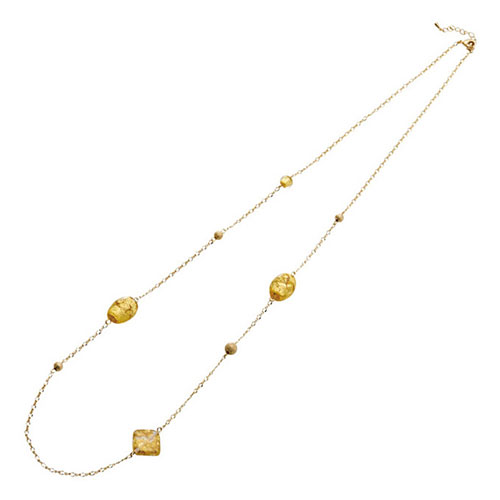 cocoro 金箔ガラスネックレス クリア ASNK60811710|ファッション アクセサリー・装身具