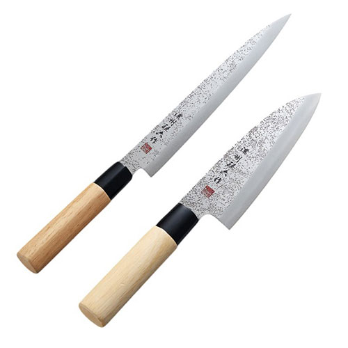 濃州孫六作 梨地和包丁2点セット 出刃包丁(刃渡15.5cm)・刺身包丁(刃渡20.5cm)×各1 ASNK50704620|雑貨・ホビー・インテリア キッチン雑貨 調理器具