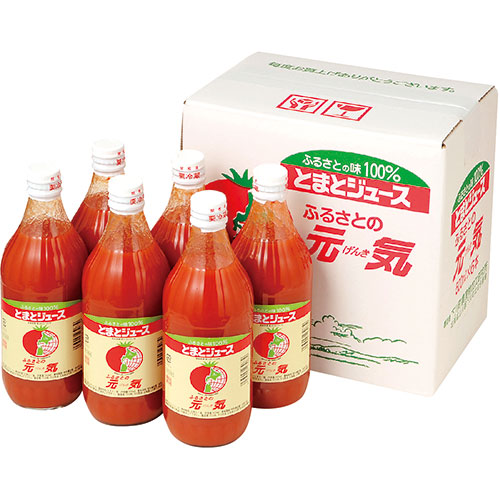 【5セット】 とまとジュース「ふるさとの元気」500ml&times;6本 【北海道下川のトマト「桃太郎」と稚内産の「宗谷の塩」で作ったジュース】 ASNFUJI-220970021X5|食品 飲料｜緑花堂ストア