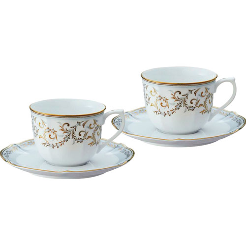 ノリタケ ソフィランス コーヒー碗皿ペアセット カップφ8.9×6.8cm、ソーサーφ15.7cm ASNC6091564|雑貨・ホビー・インテリア キッチン雑貨 タンブラー・マグカップ・コップ・グラス