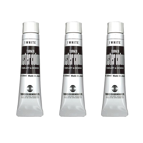 【3本×5セット】 ターナー色彩 ポスターカラー 20ml 1 ホワイト ASNTURNER108624X5|雑貨・ホビー・インテリア ホビー アート・手芸・ハンドメイド