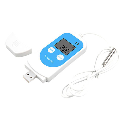 bitstrong USB温湿度データロガー -40～+85℃ プローブタイプ 校正証明書付 ホワイト×ライトブルー ASNBS-LOG-TempU07B|パソコン オフィス用品 計測器