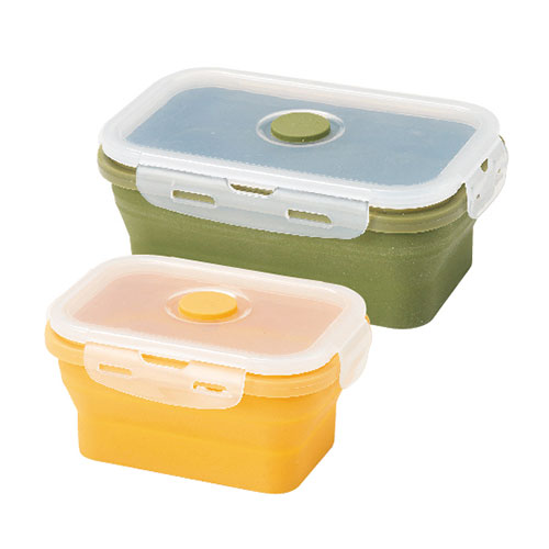【2個組×5セット】 折りたたみシリコン保存容器 大・小(550ml・350ml) 折りたたんで半分以下になるから収納便利 ASNSP-35886X5|雑貨・ホビー・インテリア キッチン雑貨 保存容器・キャニスター