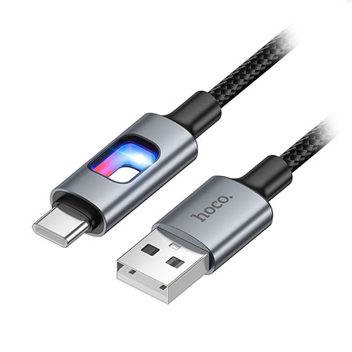 【5本セット】 hoco. U144 カラフルLED Type-Cケーブル RGBイルミネーション搭載 USB-A to USB-C ブラック ASNU144-AC-BKX5|スマートフォン・タブレット・携帯電話 スマートフォン ケーブル