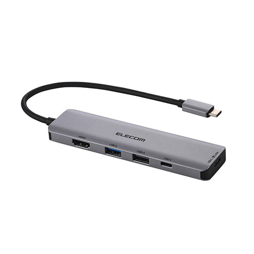エレコム ドッキングステーション5in1(USB PD3.1対応) ASNDST-050BP1SV|パソコン パソコン周辺機器 USBハブ