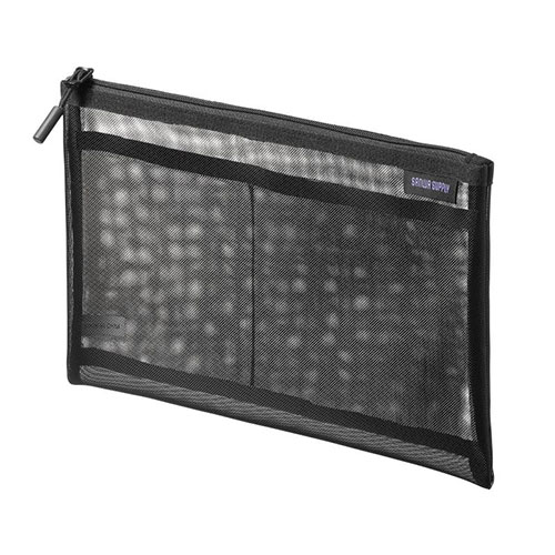 【5個セット】 サンワサプライ マルチメッシュケース 235×10×160mm ブラック ASNIN-MS2BKX5|雑貨・ホビー・インテリア 雑貨 キャリングバック