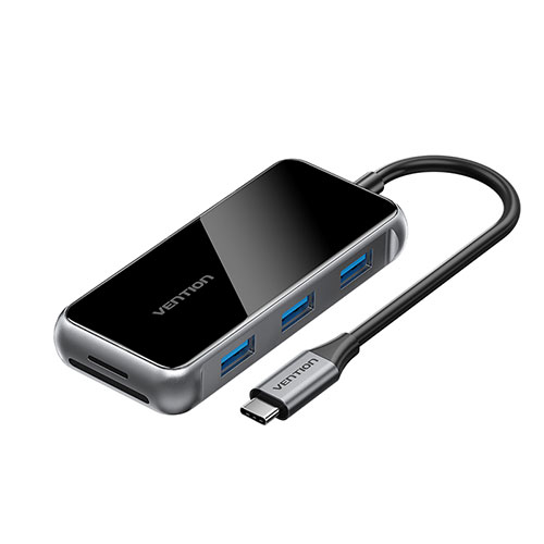 VENTION USB-C to HDMI/USB 3.0x3/SD/TF/PD ドッキングステーション 15cm グレー ASNTF-8061|パソコン パソコン周辺機器 USBハブ【 】