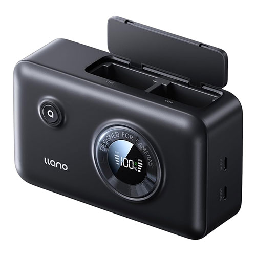 llano CS3 2in1 カメラバッテリー充電器 LP-E17用 +大容量モバイルバッテリー 12,400mAh ASNCS3E17|カメラ カメラアクセサリー 充電池・充電器