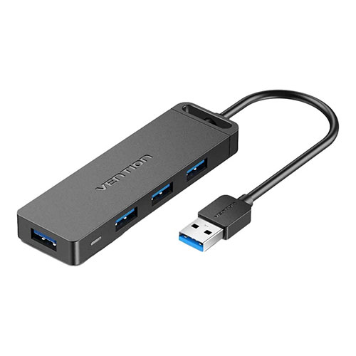 【3セット】 VENTION 4-Port USB 3.0 ハブ セルフパワー / バスパワー対応 0.5m ブラック ASNCH-8290X3|パソコン パソコン周辺機器 USBハブ