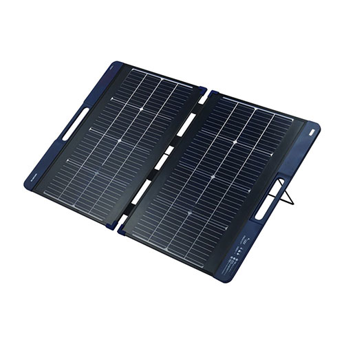 エレコム ポータブルソーラーパネル 100 (出力100W/両面受光型) ネイビー ASNMPA-SP100DNV|防災用品 ライト・ラジオ・電池 バッテリー