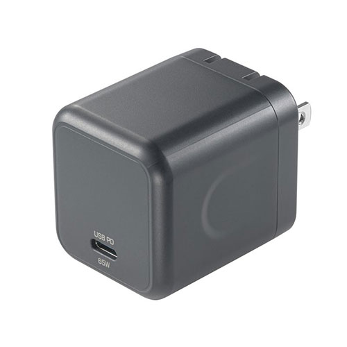 サンワサプライ USB PD対応キューブ型AC充電器 PD65W ブラック ASNACA-PD105BK|スマートフォン・タブレット・携帯電話 スマートフォン 充電器