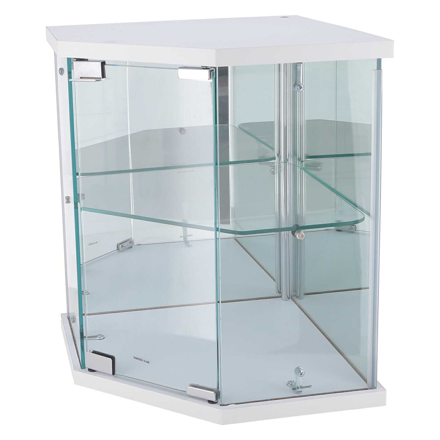 卓上ガラスコレクションケース コーナー ＷＨ[HJB63947]|ARview インテリア家具 コレクションケース テレビ台・収納 リビング 収納 寝室・ベッドルーム【ディスプレイケース 卓上ケース 耐久性 インテリア 収納 コレクションボックス 】｜緑花堂ストア