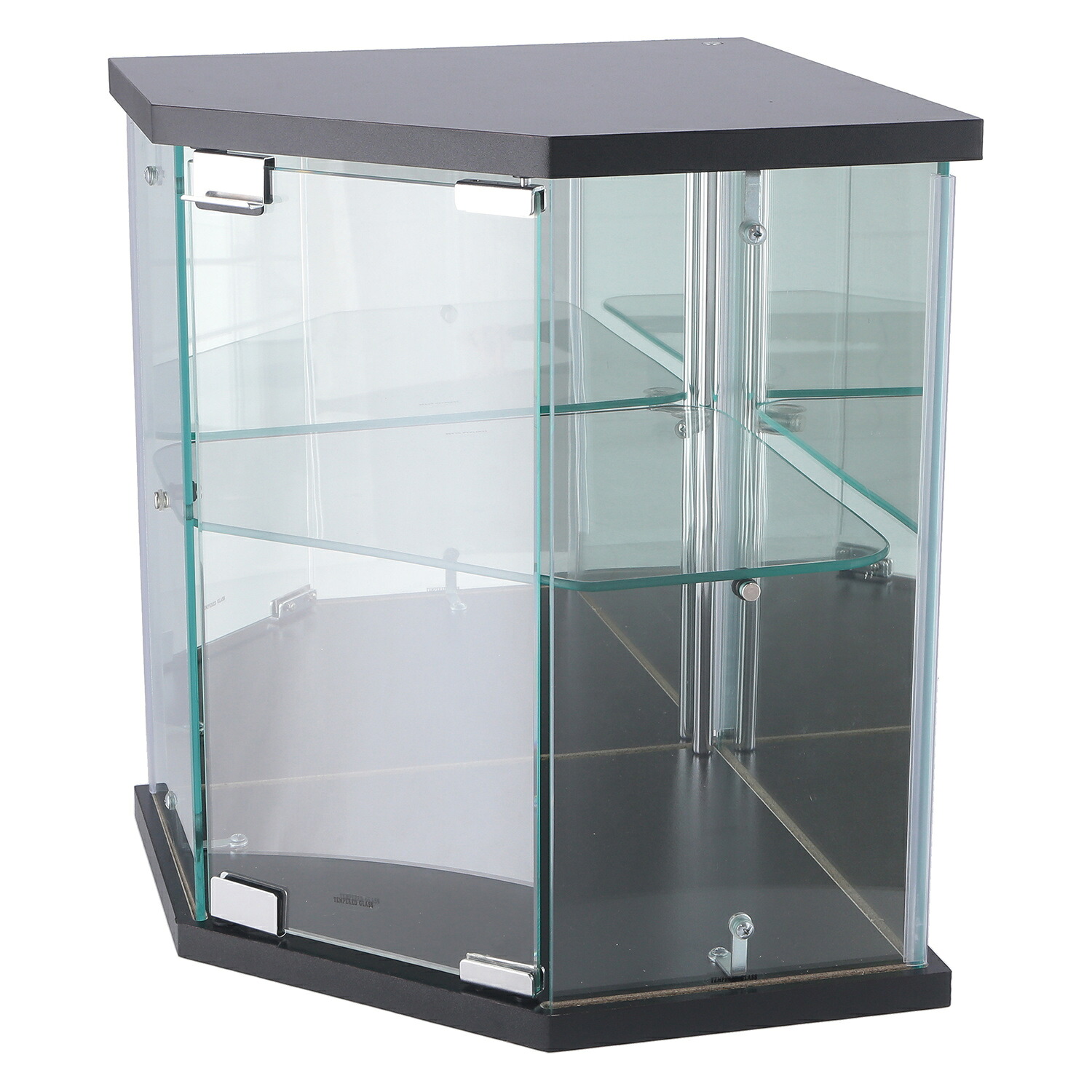 卓上ガラスコレクションケース コーナー ＢＫ[HJB74075]|ARview インテリア家具 コレクションケース テレビ台・収納 リビング【ディスプレイケース 卓上ケース 耐久性 インテリア 収納 コレクションボックス 】｜緑花堂ストア