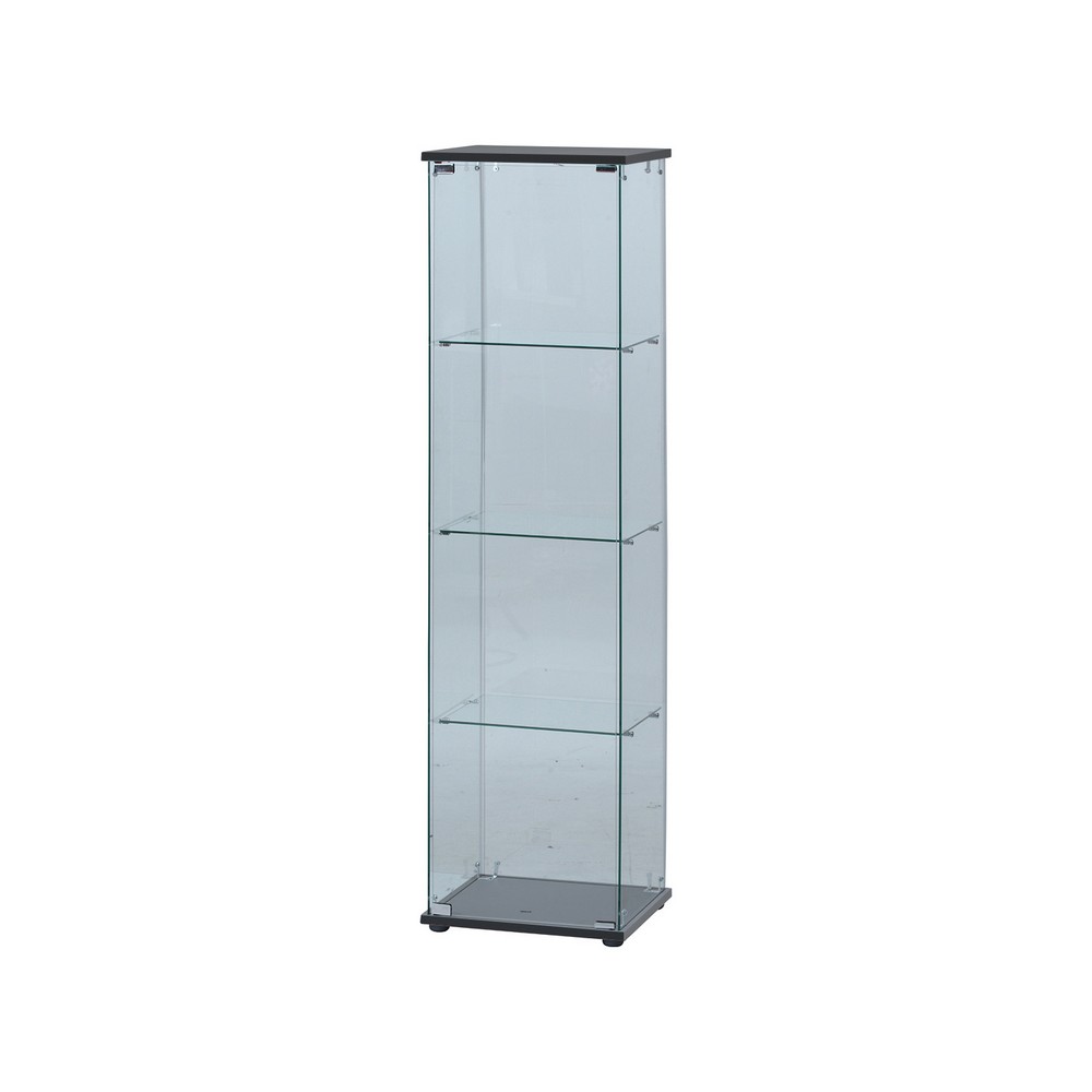 ガラスコレクションケース（クリア）４段 ＴＭＧ－Ｇ１３０[HJB98880]|インテリア家具 コレクションケース テレビ台・収納 リビング収納 寝室・ベッドルーム 飾り棚 コレクションボックス ブラック