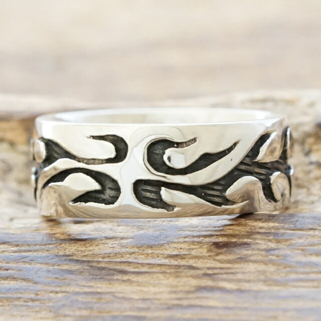 ビンテージ トライバルリング　花柄 s2175_1.jpg