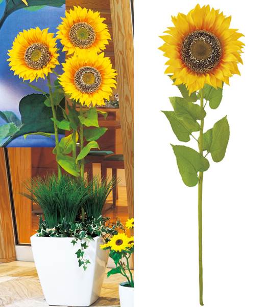 楽天市場】ヒマワリ造花（造花 ひまわり・サンフラワー）3輪