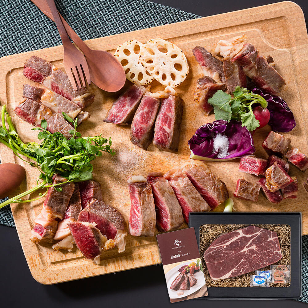 「エイジングシート」を使用した製法で熟成させたお肉 岡山 発酵熟成肉 チャックアイロール1ポンドステーキ[SHS0130816]