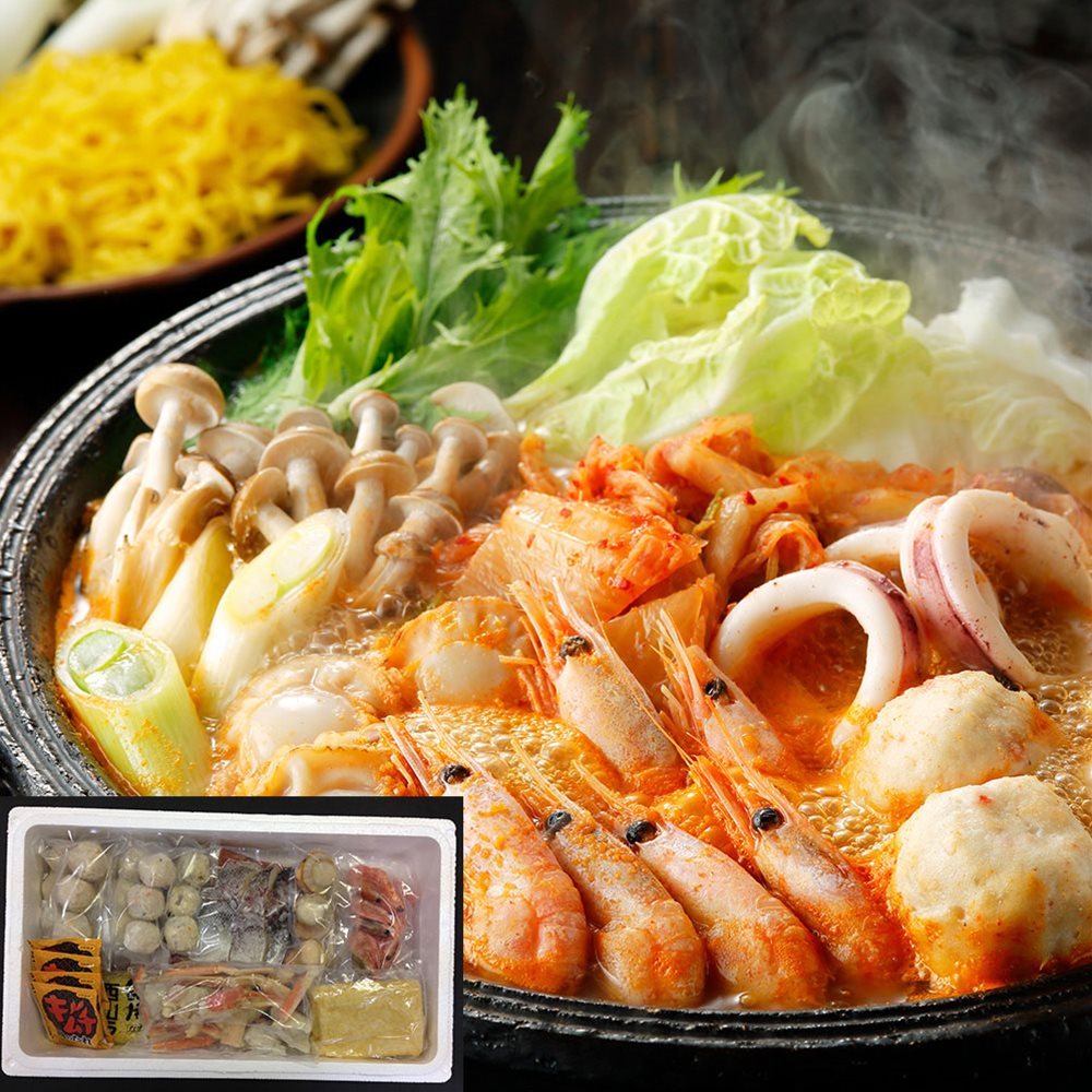 北海道 海鮮キムチ鍋 Eセット (白菜キムチ400g、各種具材) 本場韓国の白菜キムチを使ったキムチ鍋！ SHS0080590 |惣菜 鍋 セット お中元 お歳暮 会席料理｜緑花堂ストア