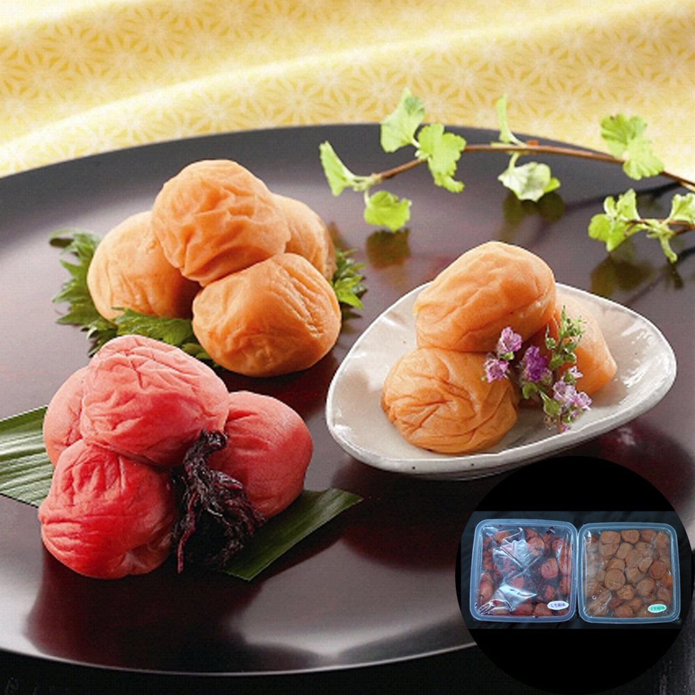 紀州梅干 2種詰合せ (昔風味 うす塩味) 各1kg 和歌山 SHS2810052 |食品 梅干し はちみつ お歳暮 父の日 お中元｜緑花堂ストア