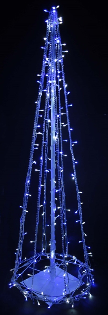 LEDツリーライト（L）BL/W[MRS17-01801]|クリスマス クリスマスツリー デコレーション 店舗装飾 飾り 飾りつけ 飾り付け ライト 電飾 イルミネーション LED 200球 ブルー ホワイト L【ディスプレイ イベント用品 】｜緑花堂ストア