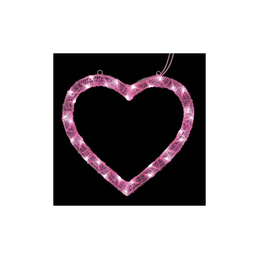 耐水60cm30球広角型ledパステルピンクグローハート 常点灯 パワーコード付き Onsdili614 Lojascarrossel Com Br