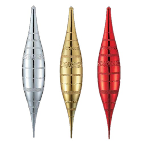 90cm シャイニーストライプラージフィニアル [ONSDIFN6842] 送料無料 |クリスマス装飾 室内装飾 装飾 飾付 クリスマス オーナメント 飾り レッド シルバー ゴールド 店舗装飾 イベント 飾り付け 赤 銀 金 デコレーション Christmas｜緑花堂ストア
