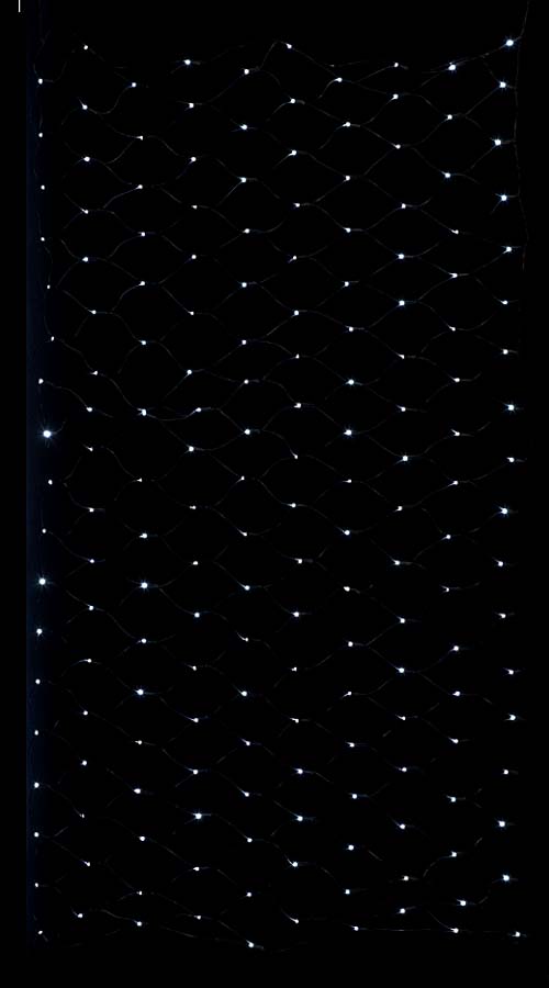 全高120&times;幅240cm 耐水 180球 広角型LEDホワイトネットライト/ブラックコード(パワーコード、コネクター付き) [ONSPALI61142] 送料無料 |クリスマス イルミネーション ライト 照明 LED 装飾 飾付 イベント クリスマスツリー飾り オーナメント クリスマス装飾 飾り パーティー｜緑花堂ストア