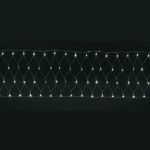全高50&times;幅500cm 耐水 200球 広角型LEDホワイトレクタンギュラーネットライト/ブラックコード(パワーコード、コネクター付き) [ONSPALI61228] 送料無料 |クリスマス イルミネーション ライト 照明 LED 装飾 飾付 イベント クリスマスツリー飾り オーナメント クリスマス装飾｜緑花堂ストア