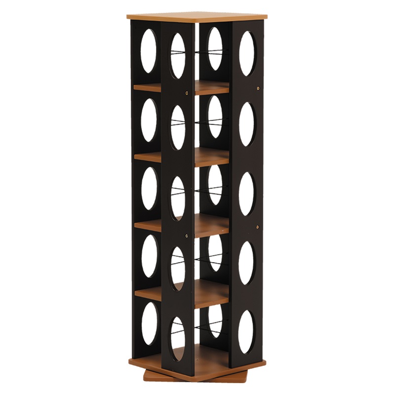 回転ラック ブラウン[THU2101492500]|インテリア 寝具 収納 収納家具 本棚 ラック カラーボックス 360度回転 耐久性 利便性 シンプル 機能性 お洒落デザイン 汎用性 ロータリーラック 回転シェルフ｜緑花堂ストア