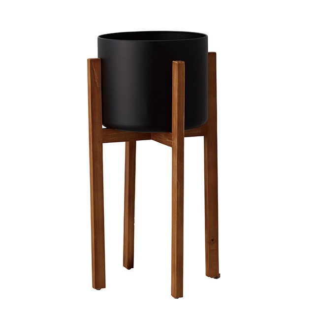 【楽天市場】Wood stand pot 28L28W65H BLACK 花器 ベース 花器（陶器） 陶器 [TDLCC510961800