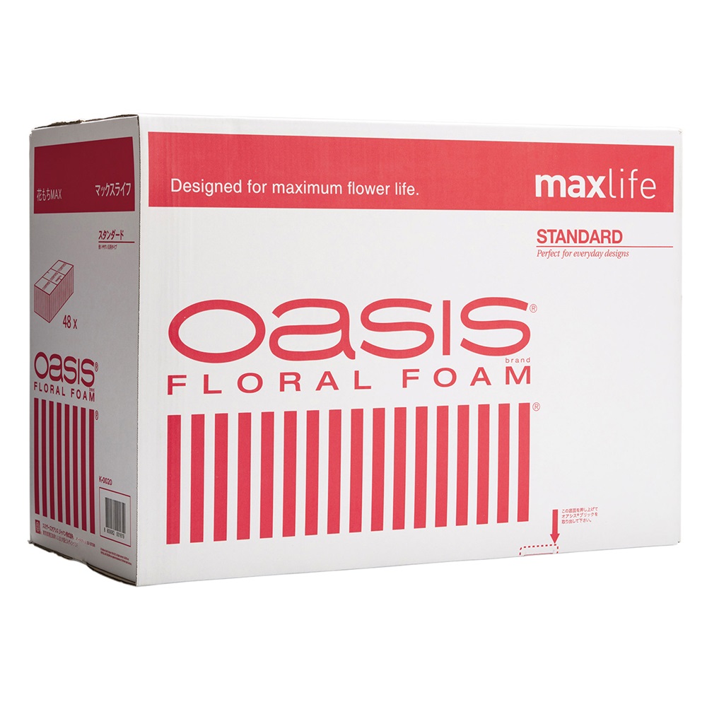オアシスフローラルフォーム スタンダード 赤箱 maxlife 生花フォーム 1ケース フラワー資材[TDLSJ020000] グリーン アレンジメント花材 ハンドメイド資材 デコレーション素材 ベース ディスプレイ フラワー花材 ガーデニング用品 48コ入