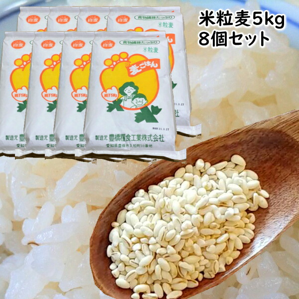 米粒麦 5kg 8個セット【 業務用 】 国内産 100% 学校給食 でもよく使われる 米 に似た形の食べやすい 麦ごはん です。 カレー にも良く合う 麦ご飯 麦ごはん 麦飯 ランキング受賞
