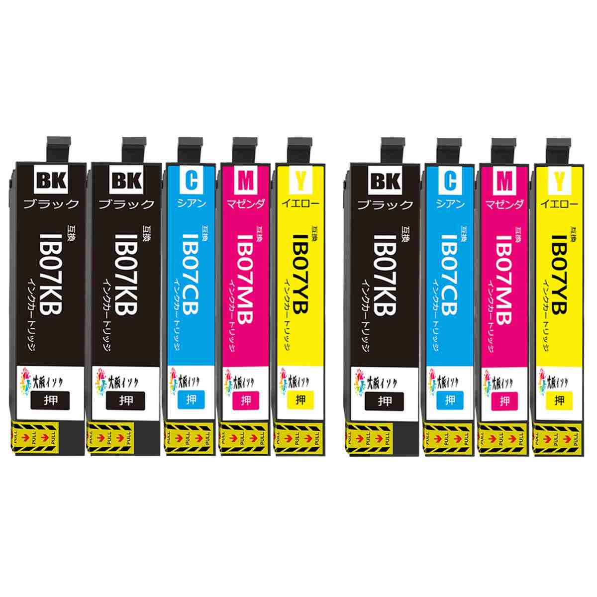 IB07CL4B互換インクカートリッジ エプソンEpson増量ブラック（IB07KB）3本・シアン（IB07CB）2本・マゼンター（IB07MB）2本・イエロー（IB07YB）2本合計9本 目印：マウス 大容量 Epsonエプソン用 対応機種：PX-M6010F PX-M6011F PX-S6010