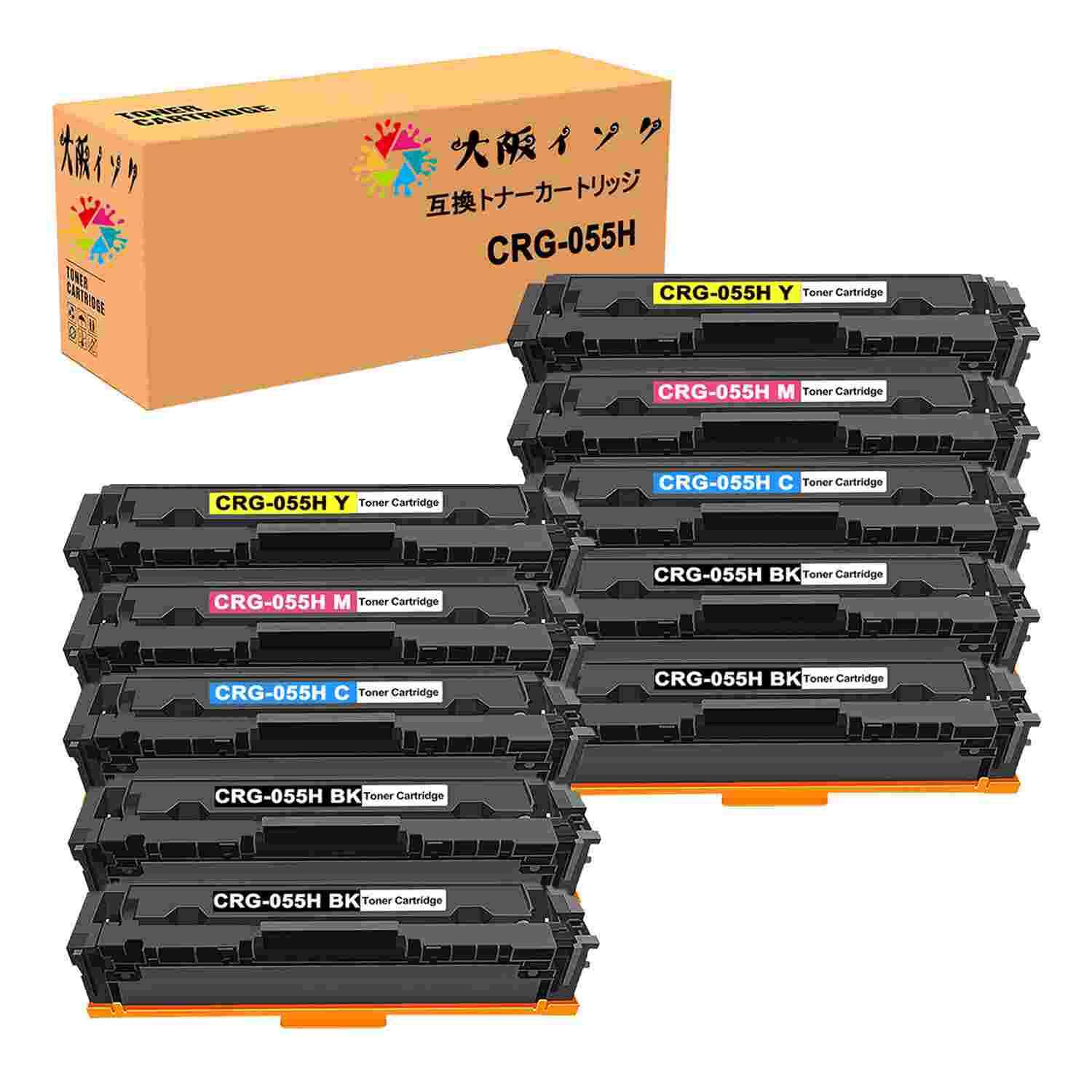 トナーカートリッジCRG-055H互換キャノン汎用トナーCRG-055HBLK*4本CRG-055HCYN CRG-055HMAG CRG-055HYEL各2本計10本セットSatera MF745 MF745Cdw MF743 MF743Cdw MF741 MF741Cdw LBP664 LBP664C LBP662 LBP662C LBP661 LBP661C高品質や鮮明なカラーのトナーパウダーで印刷