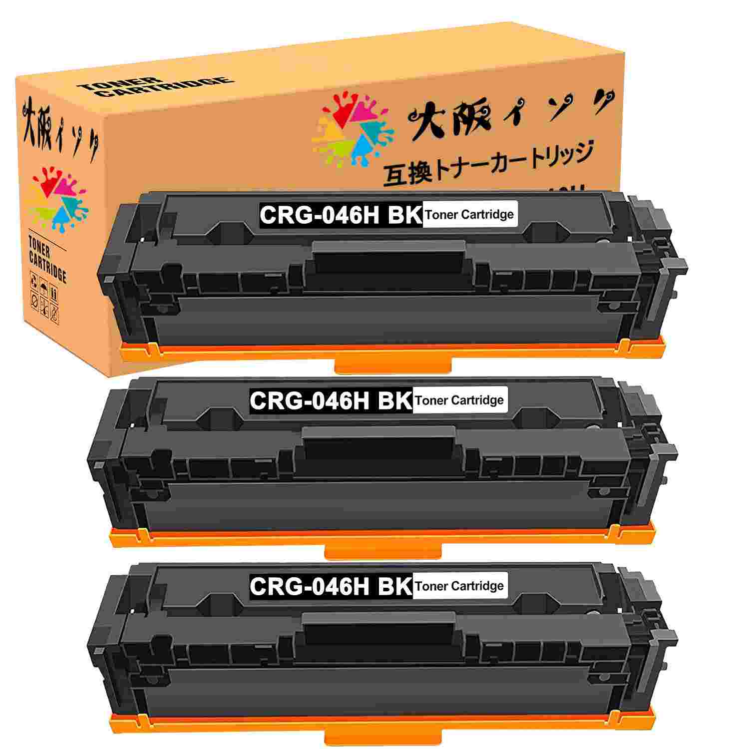 トナーカートリッジ CRG-046H互換 Can(キャノン) 汎用トナーCRG-046HBKブラック黒CRG-046HBLK 3本セット 対応機種：MF731Cdw/ MF733Cdw/ MF735Cdw/ Satera LBP651C/ Satera LBP652C/ Satera LBP654C印字枚数:ブラック 6,200枚/本 カラー 5,000枚/本A4用紙・印字率5％の場合 5,665円